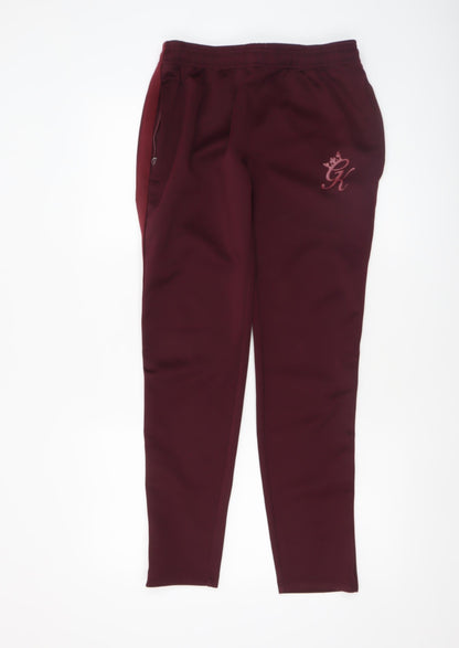 Mens UK Size M GK Regular Fit Jogger Red Trousers