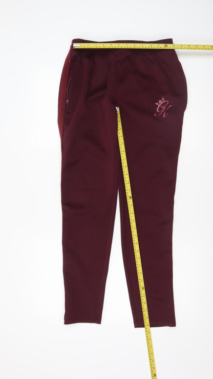 Mens UK Size M GK Regular Fit Jogger Red Trousers