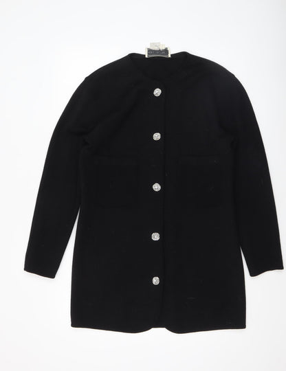Womens UK Size L Adrienne Vittadini Black Cardigan Jumper