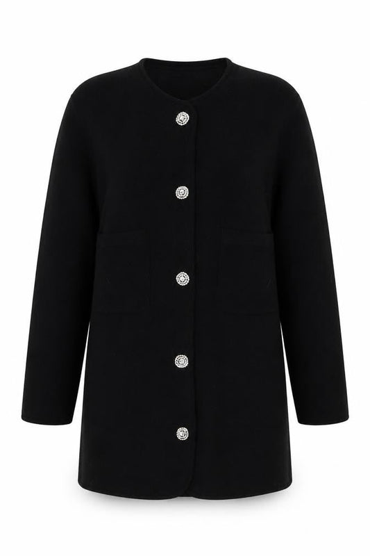 Womens UK Size L Adrienne Vittadini Black Cardigan Jumper
