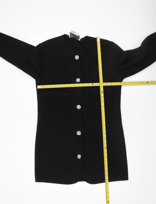 Womens UK Size L Adrienne Vittadini Black Cardigan Jumper