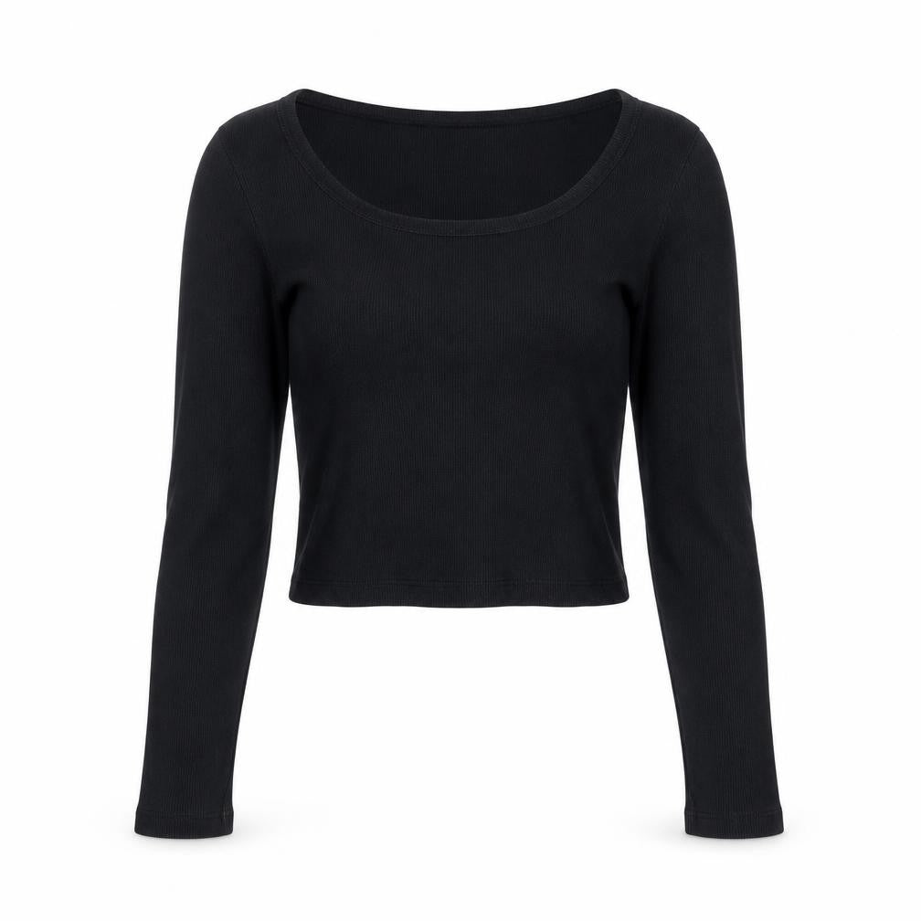 Womens UK Size M Pull&Bear Black Cropped T-Shirt