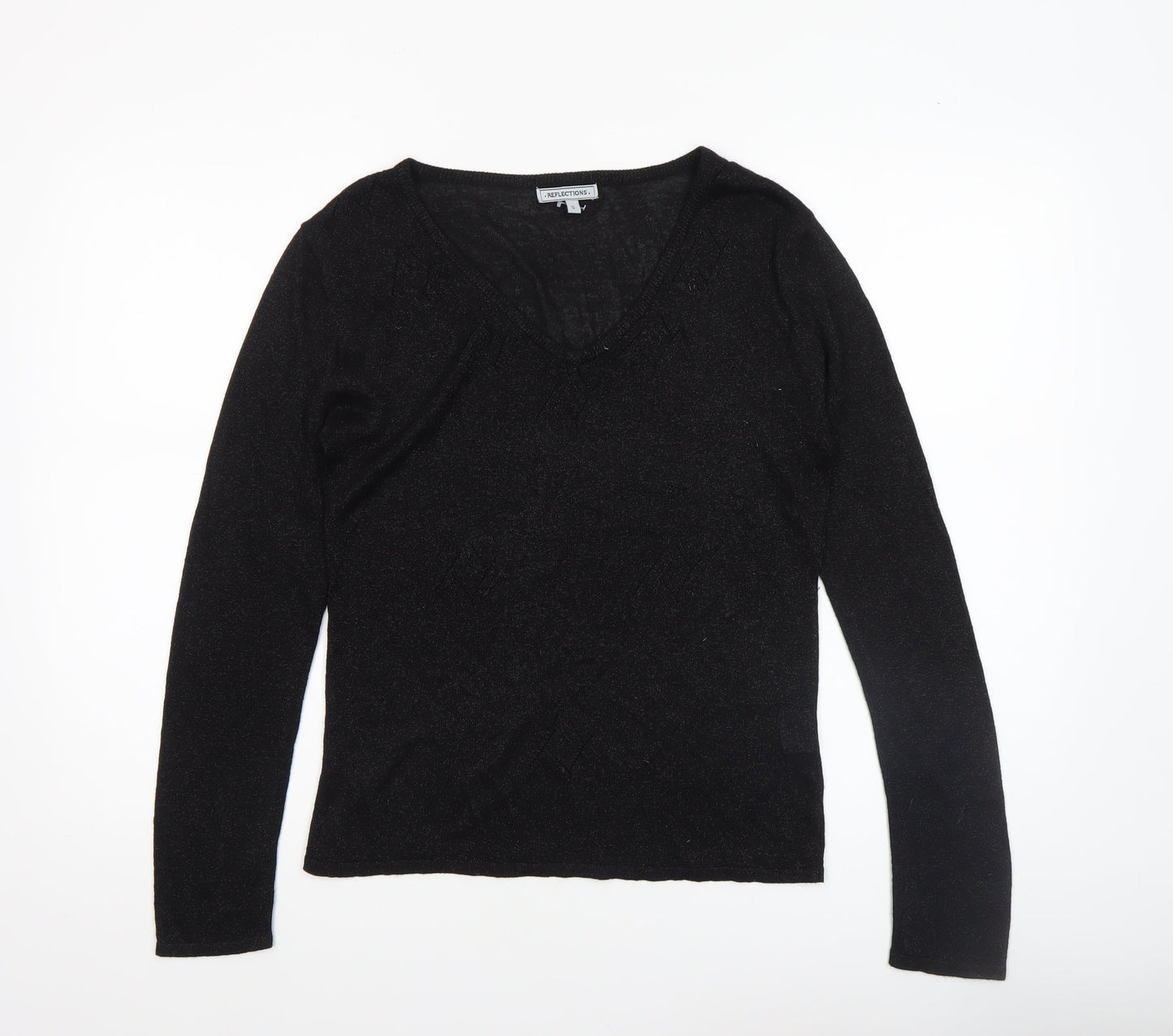 Womens UK Size S Reflections Black Pullover Jumper