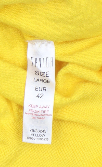 Womens UK Size 14 Savida Yellow Pullover Jumper