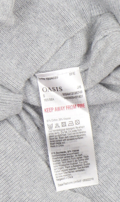 Womens UK Size S Oasis Grey Pullover Jumper