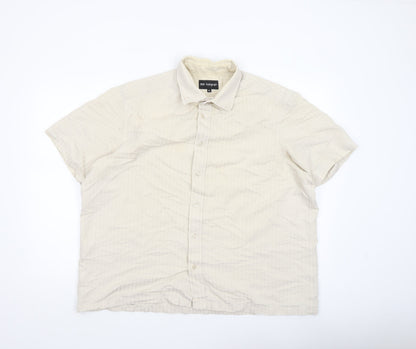 Marks and Spencer Autograph Men's Beige XL Short Sleeve Button-Up Shirt