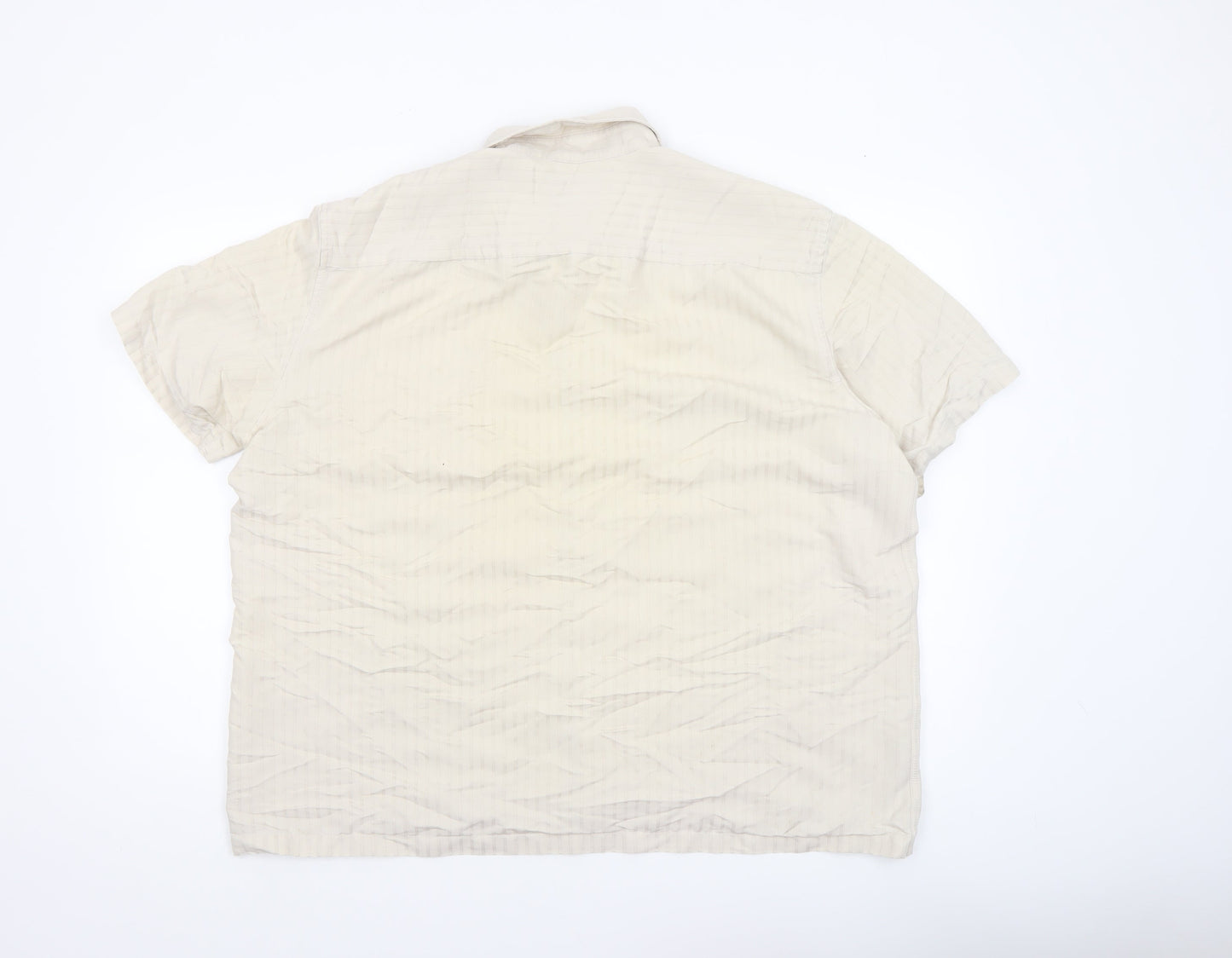Marks and Spencer Autograph Men's Beige XL Short Sleeve Button-Up Shirt