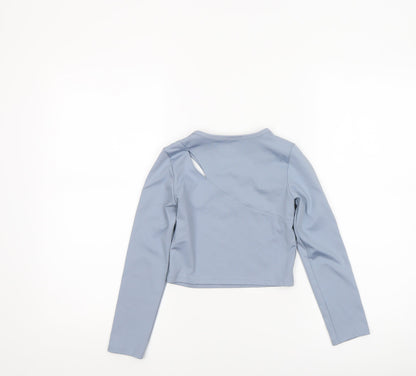 Girls UK Size 8-9 Years Zara Blue Cropped T-Shirt