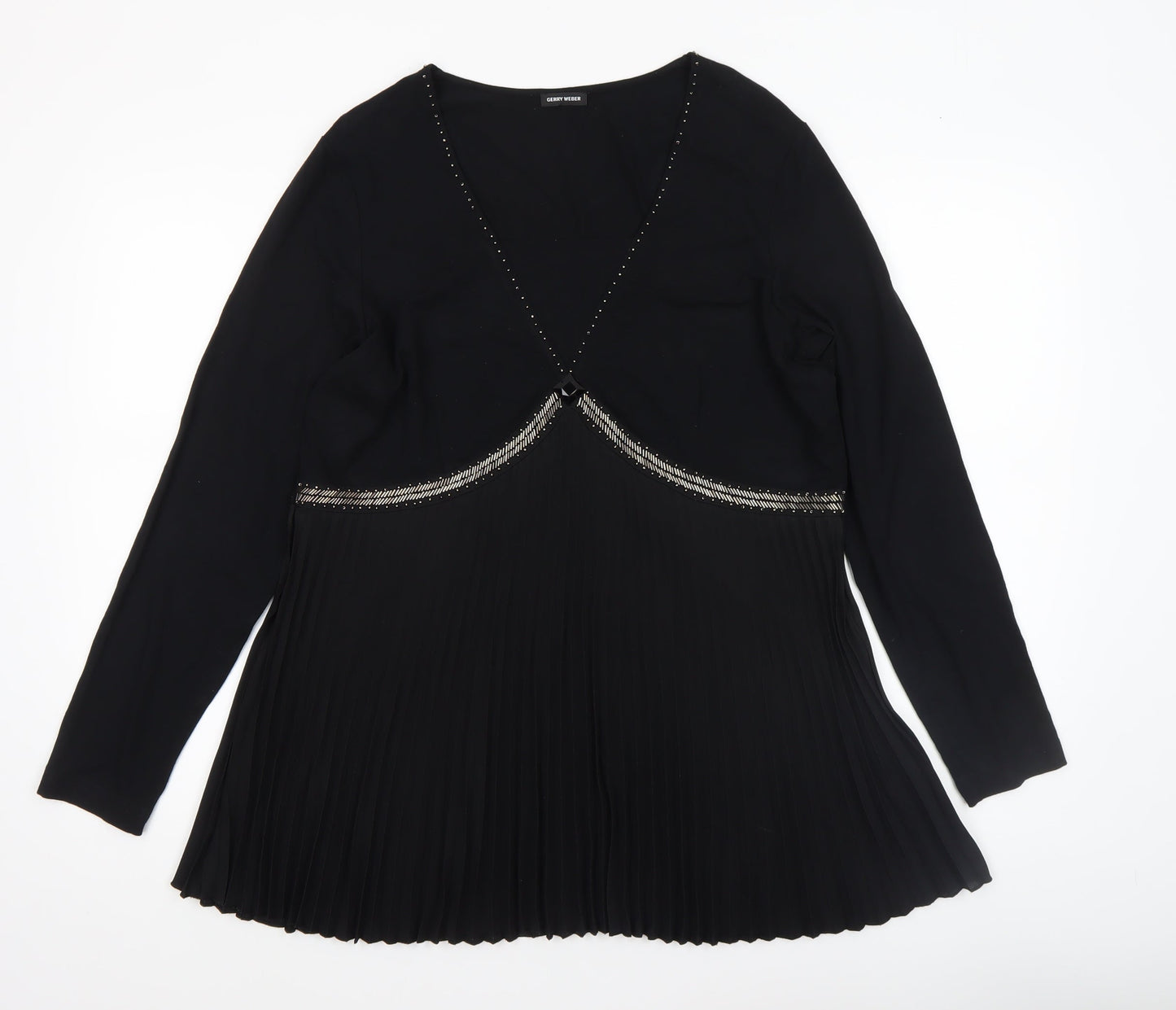 Womens UK Size 16 Gerry Weber Black Tunic Blouse