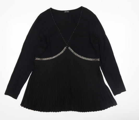 Womens UK Size 16 Gerry Weber Black Tunic Blouse