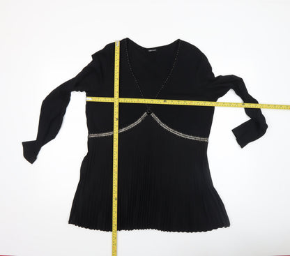 Womens UK Size 16 Gerry Weber Black Tunic Blouse