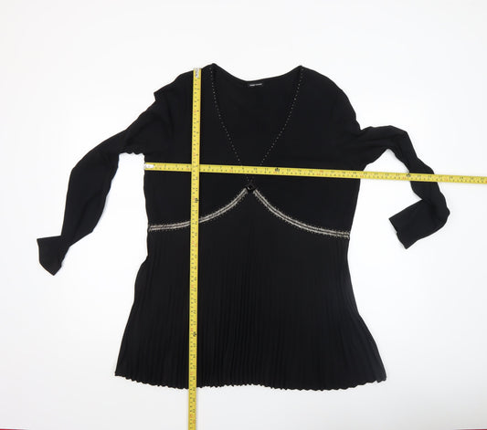 Womens UK Size 16 Gerry Weber Black Tunic Blouse