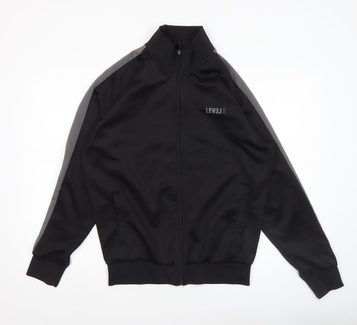 Mens UK Size L LEVEL 1 Black Bomber Jacket