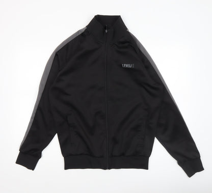 Mens UK Size L LEVEL 1 Black Bomber Jacket