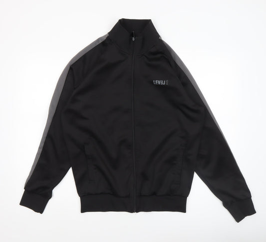Mens UK Size L LEVEL 1 Black Bomber Jacket