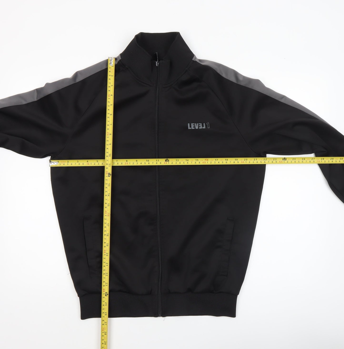 Mens UK Size L LEVEL 1 Black Bomber Jacket