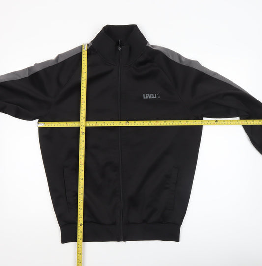 Mens UK Size L LEVEL 1 Black Bomber Jacket