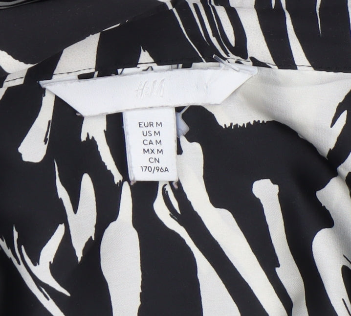 Womens UK Size 12 H&M Black Basic Button-Up