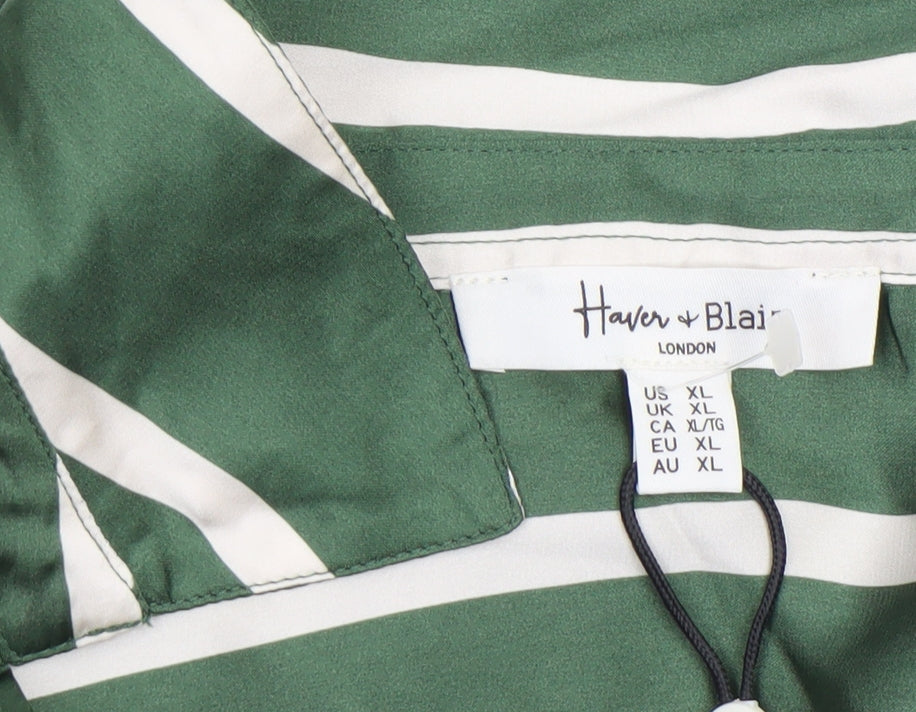 Womens UK Size XL Haver & Blair Green Tunic Blouse