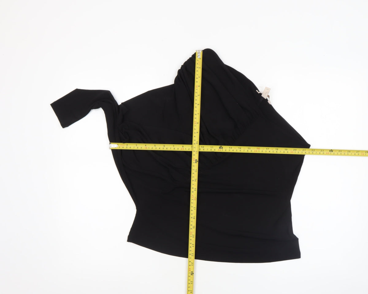 Womens UK Size 14 H&M Black Wrap Blouse