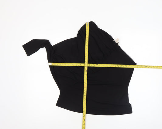 Womens UK Size 14 H&M Black Wrap Blouse
