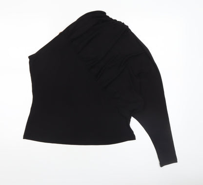 Womens UK Size 14 H&M Black Wrap Blouse