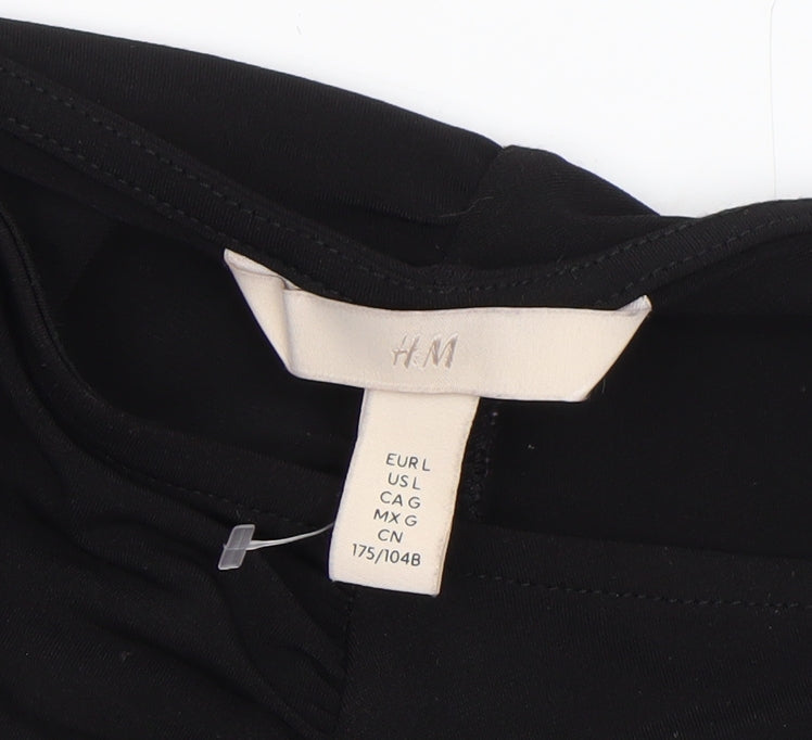 Womens UK Size 14 H&M Black Wrap Blouse