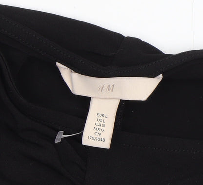 Womens UK Size 14 H&M Black Wrap Blouse