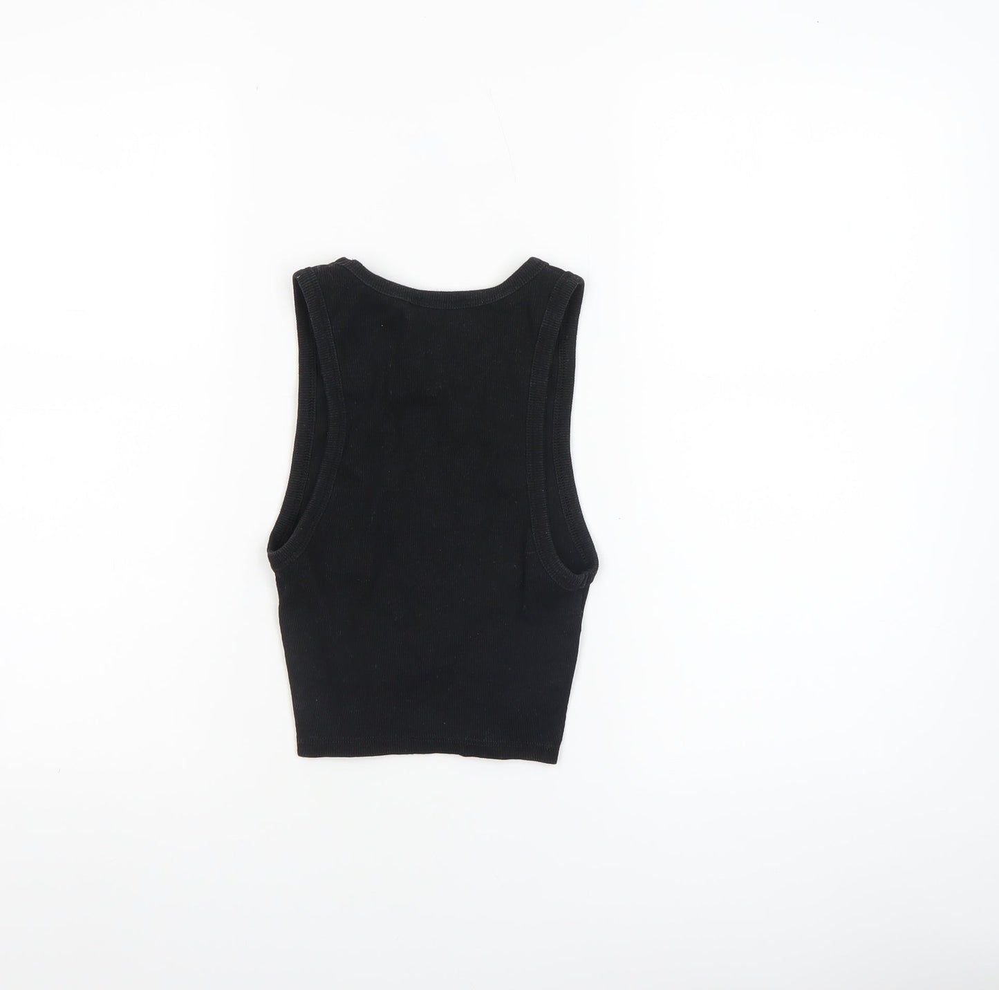 Womens UK Size S Zara Black Cropped Tank