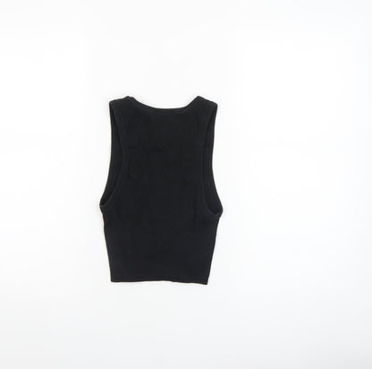 Womens UK Size S Zara Black Cropped Tank
