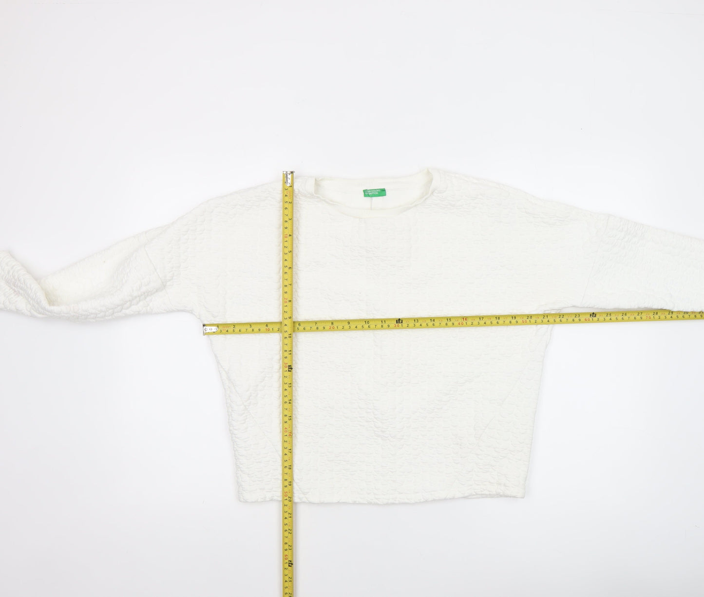 Womens UK Size XS United Colors of Benetton White Pullover Sweatshirt