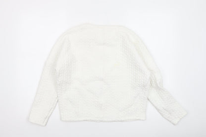 Womens UK Size XS United Colors of Benetton White Pullover Sweatshirt