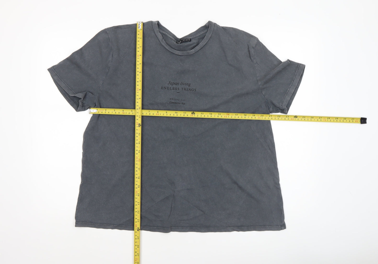 Womens UK Size 12 Zara Grey Basic T-Shirt