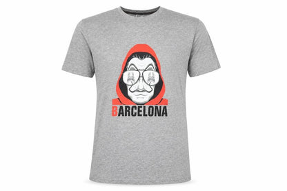 Front view of Originals by FM Men’s Grey Barcelona Graphic Print T-Shirt M Regular Fit