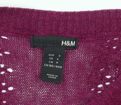 Womens UK Size S H&M Purple Pullover Jumper