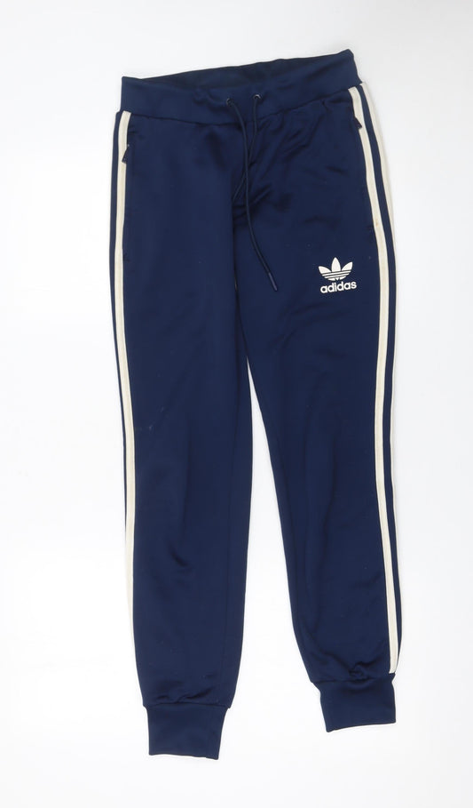 Womens UK Size 8 adidas Regular Fit Jogger Blue Trousers