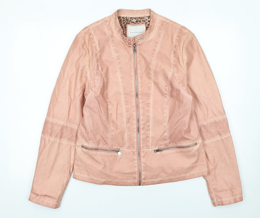 Womens UK Size 14 Rino & Pelle Pink Biker Coat