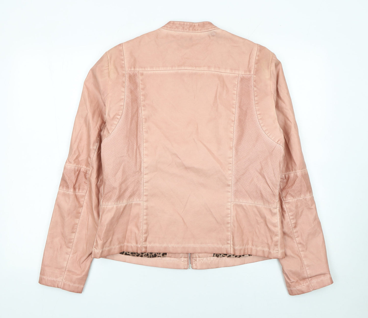 Womens UK Size 14 Rino & Pelle Pink Biker Coat