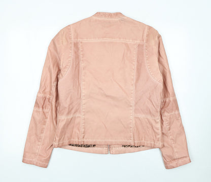 Womens UK Size 14 Rino & Pelle Pink Biker Coat