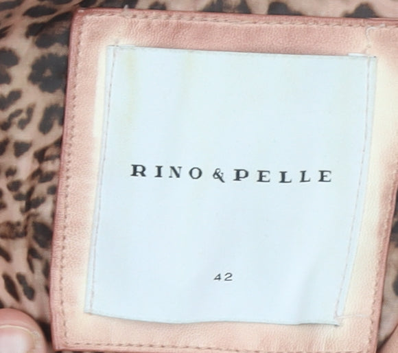 Womens UK Size 14 Rino & Pelle Pink Biker Coat