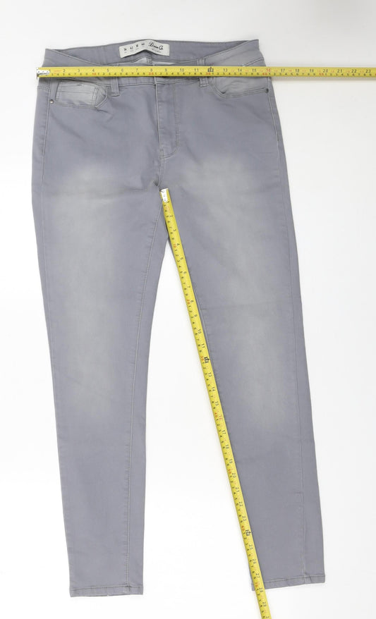 Womens UK Size 14 Denim Co Slim Fit Skinny Grey Jeans