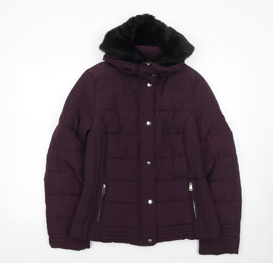 Womens UK Size 14 Dunnes Stores Purple Puffer Jacket