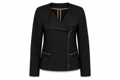 Womens UK Size 10 Kapalua Black Biker Coat