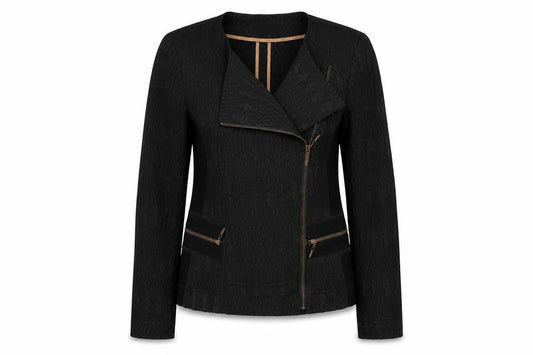 Womens UK Size 10 Kapalua Black Biker Coat