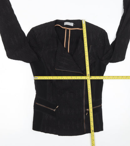 Womens UK Size 10 Kapalua Black Biker Coat