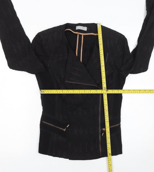 Womens UK Size 10 Kapalua Black Biker Coat