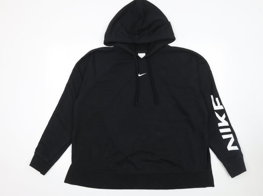 Mens UK Size L Nike Black Pullover Hoodie