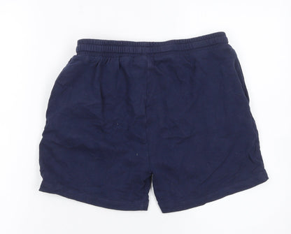 Reebok Girls Navy Blue Cotton Sweat Shorts 12-13 Years Elastic Waist