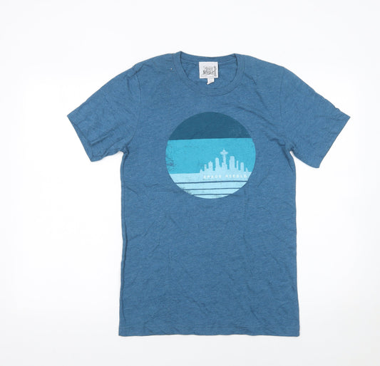 Mens UK Size S Space Needle Blue  T-Shirt