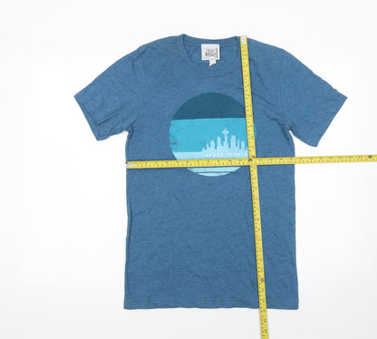 Mens UK Size S Space Needle Blue  T-Shirt